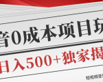 短视频变现套路剖析,抖音0成本赚钱项目玩法,日入500+独家揭秘(共2节视频)-学习资源库