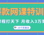 爆款网课特训营,一套课程打天下,网课变现的10个实操法,月收入3万到10万-学习资源库