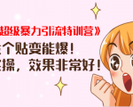 《小红书超级暴力引流特训营》随便发个贴变能爆,详细实操,效果非常好!-学习资源库