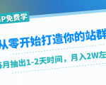 从零开始打造你的站群:1个月只需要你抽出1-2天时间,月入2W左右(25节课)-学习资源库