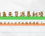 斜杠蜻蜓·闲鱼无货源暴利项目:让你百分百月入过万的教学课程(v1-v5班)-学习资源库