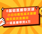 0基础直播带货课:小白也能低成本搭建疯狂卖货直播间:1场直播带货6万-学习资源库