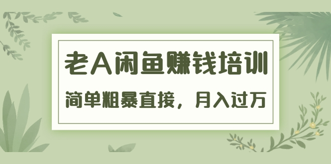 《老A闲鱼赚钱培训》简单粗暴直接，月入过万真正的闲鱼战术实课（51节课）-学习资源库