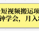 操作性非常强的头条号短视频搬运项目,3分钟学会,轻松月入8000+-学习资源库