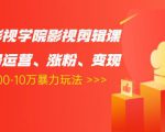 卡牌影视学院影视剪辑课:影视号运营、涨粉、变现、月入5000-10万暴力玩法-学习资源库
