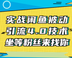 实战闲鱼被动引流4.0技术,坐等粉丝来找你,实操演示日加200+精准粉-学习资源库