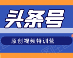 头条号原创视频特训营:一对一带你玩转短视频,新号10天日收益破252元-学习资源库