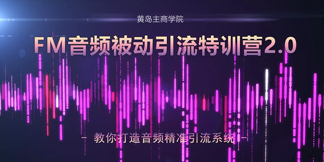 黄岛主·FM音频引流特训营2.0：独家引流模式，单账号50W+播放量，轻松变现-学习资源库