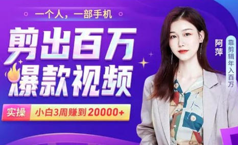 小白易上手的手机剪辑赚钱课，抓住短视频风口月赚2万+-学习资源库