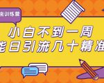 清和行记引流训练营:小白不到一周便能日引流几十精准粉-学习资源库