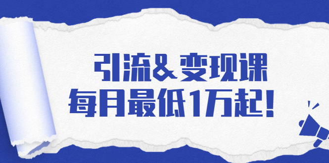引流&变现课：分享一整套流量方法以及各个渠道收入，每月最低1万起！-学习资源库