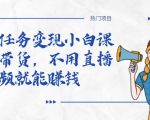 全民任务变现小白课,不用带货,不用直播,拍视频就能赚钱-学习资源库
