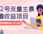 公众号流量主暴利撸收益项目，空闲时间操作单人月入过万-学习资源库