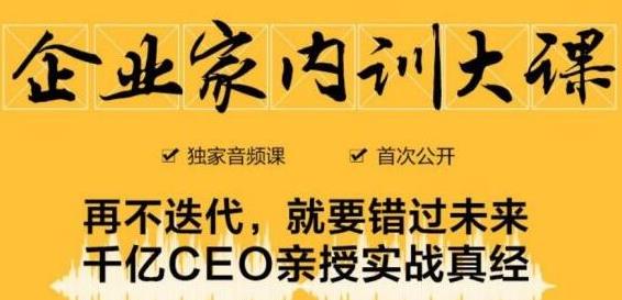 企业家内训大课，未来企业必学经验，价值1299元-学习资源库