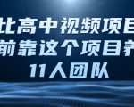 比高中视频项目,目前靠这个项目养了11人团队【视频课程】-学习资源库