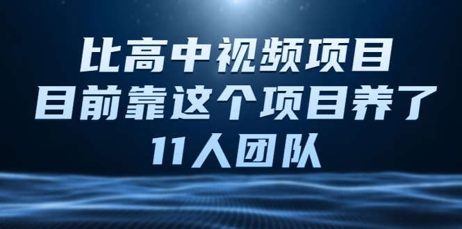 比高中视频项目，目前靠这个项目养了11人团队【视频课程】-学习资源库