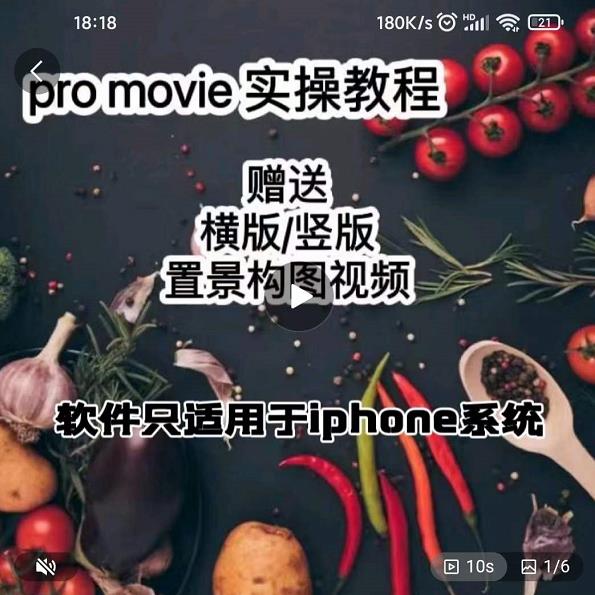 漆十二美食摄影，25​节promovie实操高手课节-学习资源库