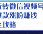 玩转微信视频号爆款涨粉赚钱全攻略,让你快速抓住流量风口,收获红利财富-学习资源库