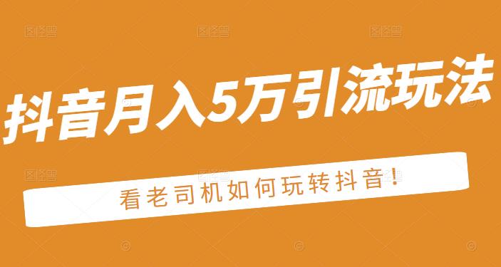 老古董·抖音月入5万引流玩法，看看老司机如何玩转抖音(附赠：抖音另类引流思路)-学习资源库