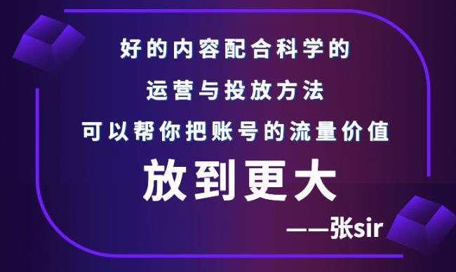 张sir账号流量增长课，告别海王流量，让你的流量更精准-学习资源库