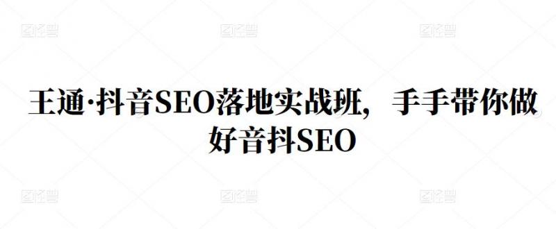 王通·抖音SEO落地实战班，手‬手带你做好音抖‬‬SEO-学习资源库