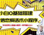 新手0基础搭建微信恋爱话术小程序,一单赚几百【视频教程+小程序源码】-学习资源库
