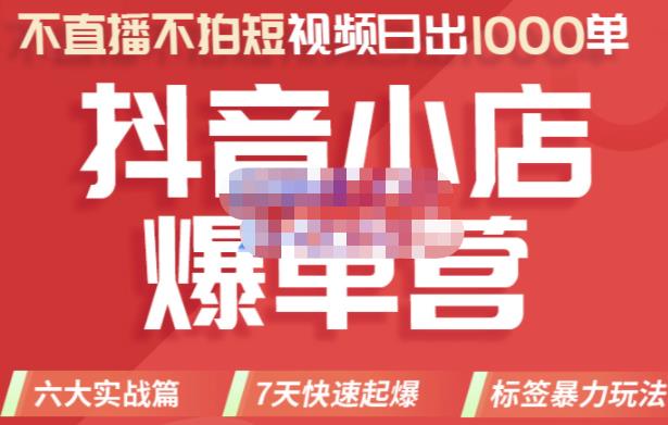推易电商·2022年抖音小店爆单营，不直播、不拍短视频、日出1000单，暴力玩法-学习资源库