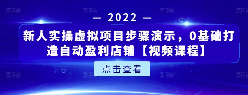 新人实操虚拟项目步骤演示，0基础打造自动盈利店铺【视频课程】-学习资源库