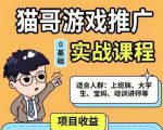 猫哥·游戏推广实战课程,单视频收益达6位数,从0到1成为优质游戏达人-学习资源库