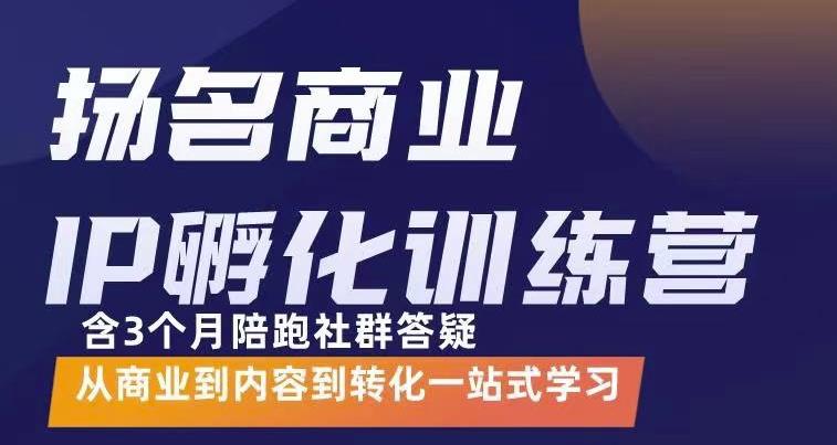 杨名商业IP孵化训练营，从商业到内容到转化一站式学 价值5980元-学习资源库