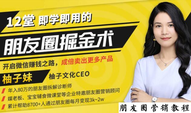 【营销必学】12堂学之即用的朋友圈掘金术：开启你的副业赚钱之路-学习资源库