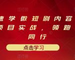 10堂速学微短剧内容制作标准与项目实战,领跑80%同行-学习资源库