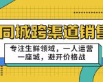 同城跨渠道销售，专注生鲜领域，一人运营一座城，避开价格战-学习资源库