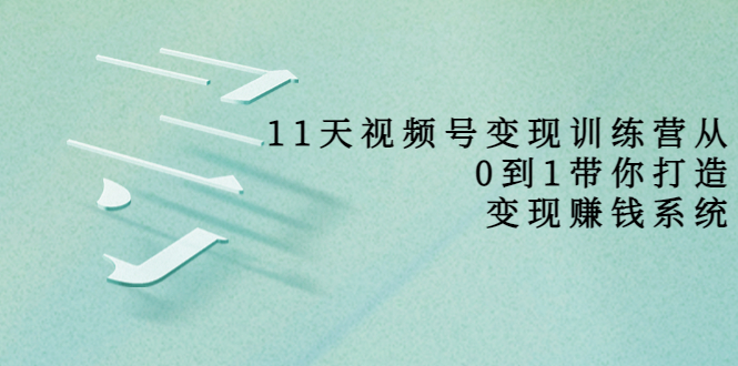 11天视频号变现训练营，从0到1打造变现赚钱系统（价值398元）-学习资源库
