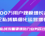 8000万用户规模增长方法论私域精细化运营增长,私域流量硬课助力业务跃迁-学习资源库