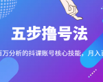 五步撸号法,掌握百万分析的抖课账号核心技能,从逻辑到实操-学习资源库