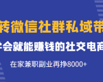 玩转微信社群私域带货，学会就能赚钱的社交电商，在家兼职副业再挣8000+-学习资源库