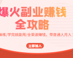 爆火副业赚钱全攻略:实打实演练/学完就能用/全渠道赚钱,带普通人月入3万元-学习资源库