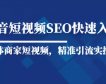 抖音短视频Seo搜索排名优化新手快速入门教程,实体商家短视频,精准引流实操课-学习资源库