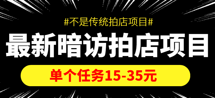 最新暗访拍店信息差项目，单个任务15-35元（不是传统拍店项目）-学习资源库
