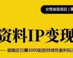 资料IP变现，能稳定日赚3000起的持续性盈利玩法-学习资源库