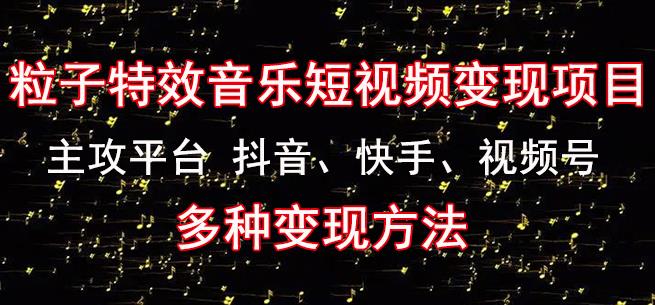 黄岛主《粒子特效音乐短视频变现项目》主攻平台抖音、快手、视频号多种变现方法-学习资源库