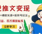小说推文训练营：引流技巧+爆款实操+矩阵号玩法，百倍效益、百万播放秘笈-学习资源库