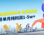 小红书虚拟资料号-变现项目:单号单月纯利润1-5w+实操玩法分享-学习资源库