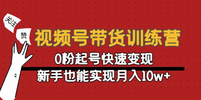 视频号带货训练营：0粉起号快速变现，新手也能实现月入10w+-学习资源库
