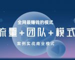 王冲老师《流量+团队+模式》商业模式实战课,全网最赚钱的模式-学习资源库