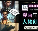 Midjourney V4版本操作教程:2个简单参数,完成漫画生成,人物创建-学习资源库