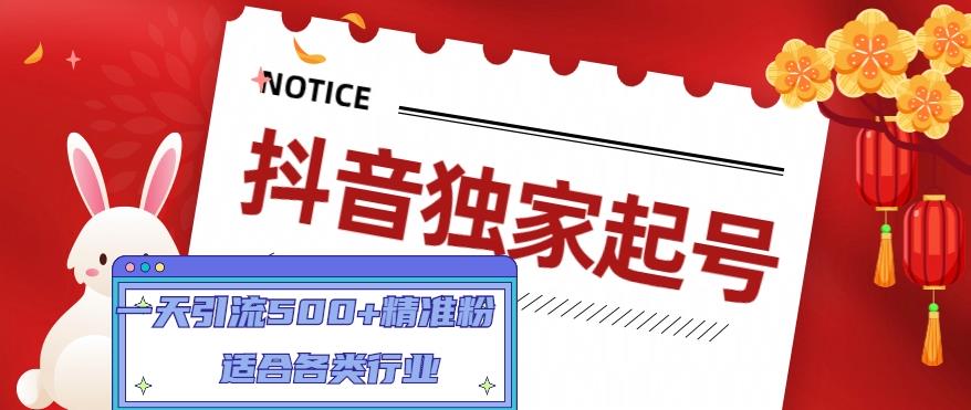 抖音独家起号，一天引流500+精准粉，适合各类行业（9节视频课）-学习资源库
