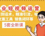 5套·美业短视频运营课从场景到话术·精准引流·吸金文案工具·销售闭环等-学习资源库