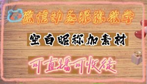 微信动态昵称设置方法,可抖音直播引流,日赚上百【详细视频教程+素材】-学习资源库